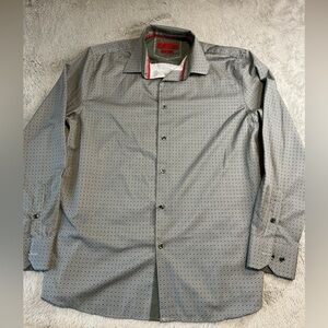 American Breed Large Smart Shirt Grey Pattern Button Down.
